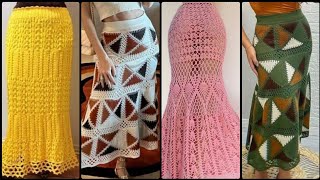 crochet long skirtsHermoso y muy elegante diseño de faldas sencillas tejidas a crochet [upl. by Dempstor172]