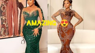 lace fashion outfits for ladies to try on 🥰fypシ゚viral gown wedding dress [upl. by Asum]