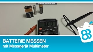 Batterie messen mit Messgerät Multimeter [upl. by Antonino]