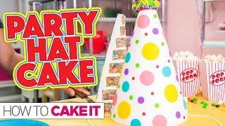 Funfetti Party Hat CAKE  How To Cake It [upl. by Miles]