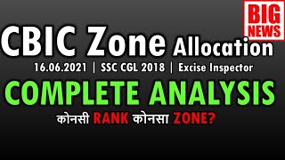 CBIC Final zone Allocation Complete Analysis Cutoff Delhi zone  SSC CGL 2018 Excise CGST Inspector [upl. by Gimpel]