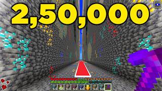 I Mined 250000 Blocks in a STRAIGHT LINE in Minecraft Hardcore [upl. by Disharoon]