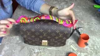 Louis Vuitton Pochette METIS HOW I TIED Hermes Twilly [upl. by Nailij]