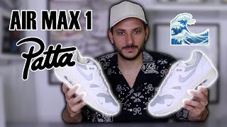 Air Max 1 Patta Waves White  Unboxing amp Review  ITA [upl. by Norse]