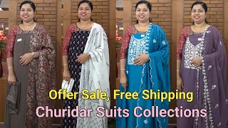 Offer Sale Free Shipping‼️വൻ വിലക്കുറവിൽ കിടിലൻ Churidar Suits‼️Booking  8848089032 9074248160 [upl. by Jorey585]