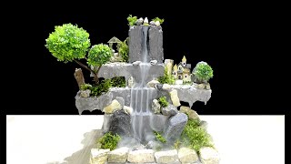 How to make beautiful Smoke Waterfall Fountain for home  DYI [upl. by Atikam722]