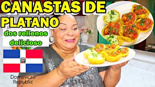 CANASTAS DE PLATANO  DOS RELLENOS DELICIOSO [upl. by Azelea]