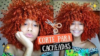 CORTE PARA CABELOS CACHEADOS EM CASA Carina Soares [upl. by Suirtemed469]