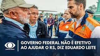 Falta efetividade do governo federal em ações voltadas para o RS diz Eduardo Leite  Canal Livre [upl. by Berard]