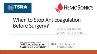 When to stop anticoagulation before surgery [upl. by Llireva629]