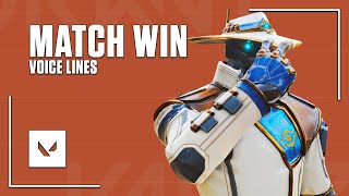 Valorant  All Match Win Voice Lines June 2024 [upl. by Earehc33]