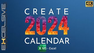 Create a Dynamic amp Printable Calendar for Any Year in Excel 2024 amp Beyond [upl. by Alyad]