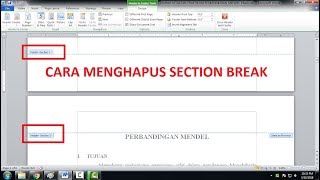 Cara Menghapus Section Break di Microsoft Word [upl. by Siuluj]