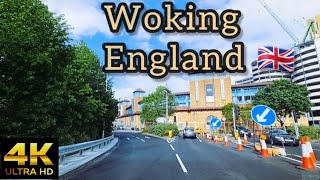 Woking Surrey  🇬🇧 England  UK driving Tour  4K [upl. by Stichter]