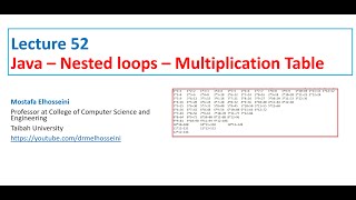 Lecture 52 Java  Loop  Nested Loop  Multiplication Example  بالعربي [upl. by Ronny382]