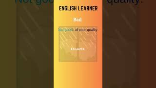 English Word  Bad  Meaning With An Example englishwords english bad [upl. by Tobiah]