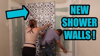 New Shower Walls  Bathroom Makeover [upl. by Irene]