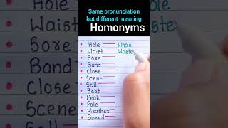 Homonyms Advance vocabulary english [upl. by Alekat960]