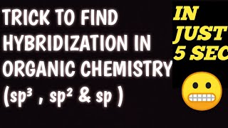 Hybridization  Trick To Find Hybridization  Hybridization in carbon Compound sp3 sp2 amp sp [upl. by Mansoor]