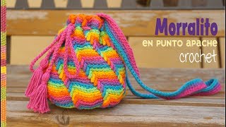 Morralito tejido a crochet en el punto Apache Tears  Tejiendo Perú 😌 [upl. by Silra348]