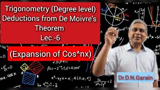 Deductions from De Moivres Theorem Lec 6 Expansion of Cosnx [upl. by Anahsirk]