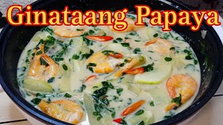 HOW TO COOK GINATAANG PAPAYA WITH MALUNGGAY [upl. by Aikem]