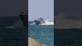 Pershing splashes entering at Haulover inlet [upl. by Dippold505]