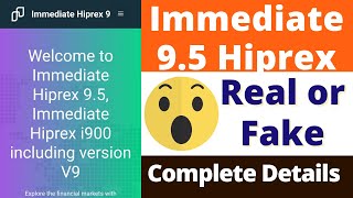 Immediate 95 Hiprex Real or Fake  Immediate 95 Platform Review  Scam or Legit  Complete Details [upl. by Iveel]