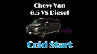 Chevy Van 65 V8 Diesel cold start 0°C  32°F [upl. by Frye574]