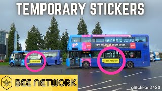 Buses with Temporary Manchester 🐝 Bee Network 🐝 Stickers England 2023 [upl. by Dwan]