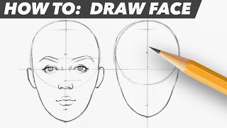 How To Draw Face  Easy Beginner Proportion Tutorial [upl. by Cordey223]