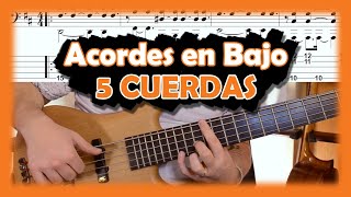 Acordes en Bajo de 5 CUERDAS  AK Clases de Bajo Eléctrico [upl. by Anirehc]