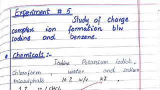 Study of charge complex ion formation between Iodine and Benzene  chemistry practicals [upl. by Akienaj]