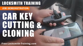 Vehicle Key Duplication amp Cloning  How to Cut and Program a Car Key  FreeLocksmithTrainingcom [upl. by Ollecram]