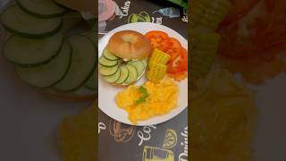 My Breakfast homemade bagels veganfood shorts [upl. by Einnus]