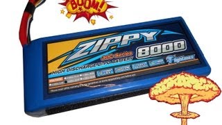 HobbyKing Zippy LiPo 3S 8000mah Overcharged Explosion [upl. by Hatnamas541]