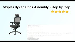 Staples HYKEN Mesh Back Fabric Task Chair Assembly  FlexFit™ [upl. by Hedy637]