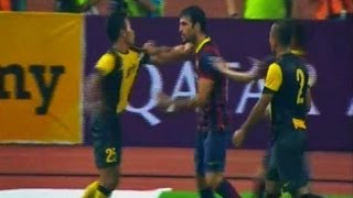 Malaysia VS Barcelona 2013  Wan Zack Gaduh dengan Fabregas [upl. by Ynotna461]