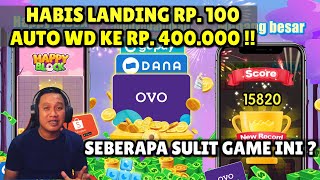 HABIS LANDING RP100 AUTO WD KE RP400000  SEBERAPA SULIT KEJARNYA  😁😁  HAPPY BLOCK PUZZLE [upl. by Bezanson]