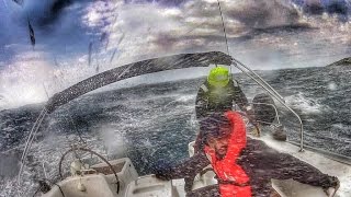 No sails Sailing in Bora Bura 50 knots wind Croatia [upl. by Breed]