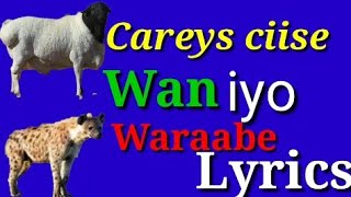 Carays ciise kaarshe Lyrics  maanso  wan iyo waraabe [upl. by Harbed]