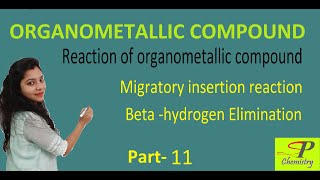 Migratory Insertion Reaction  BetaHydrogen Elimination reaction in Organometallic Compounds [upl. by Cartwell]