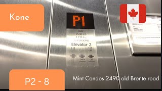 American Kone monospace traction elevator  mint condos 2490 old bronte road  Oakville ON [upl. by Notsek]