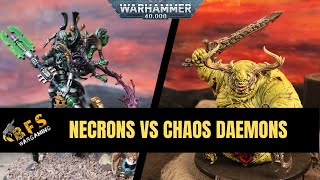 Necrons vs Chaos Daemons Warhammer 40k Battle Report 10th Edition [upl. by Eus]