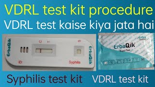 VDRL test kit procedure  syphilis test kit  VDRL test kaise hota hai  VDRL test kaise karen [upl. by Cairistiona975]