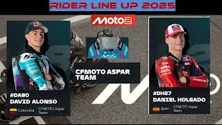 motogp2025 allclass rider line up motogpmoto2moto3 [upl. by Ernaline]