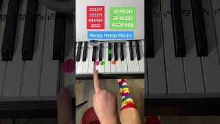 Happy Happy Happy Piano Tutorial Easy 😃 [upl. by Sauder]