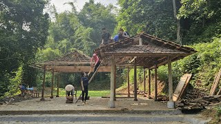 Day 5 at the resettlement site Neighbors come to help Kong reroof his house [upl. by Let877]