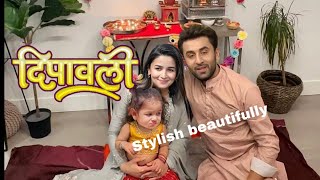 Alia Bhatt Ranbir with Raha Kapoor cute Diwali puja privately at home [upl. by Audres738]