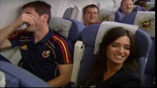 Spains Celebration Party On Their Flight Home [upl. by Rehotsirk]